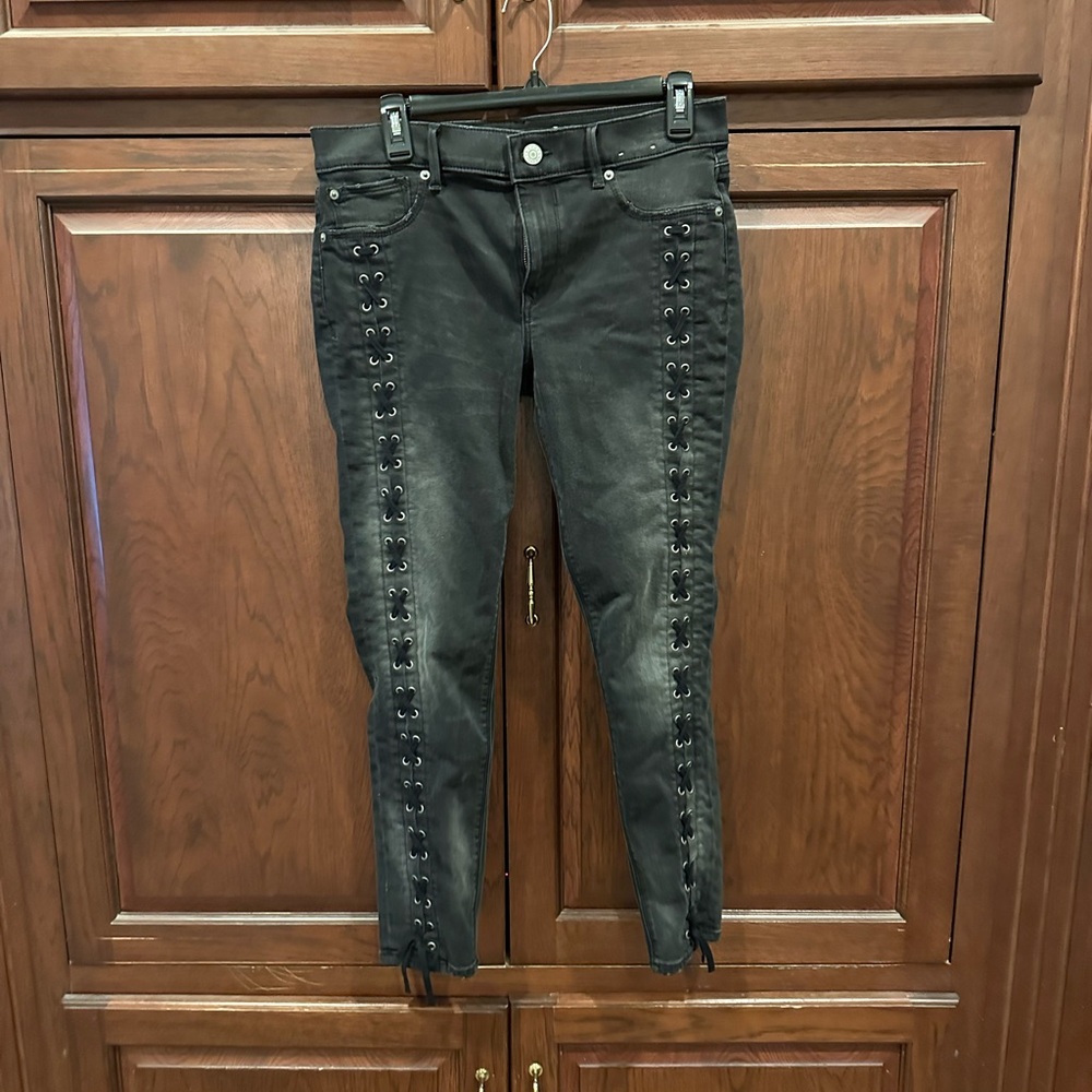 Express black denim leggings sz 8